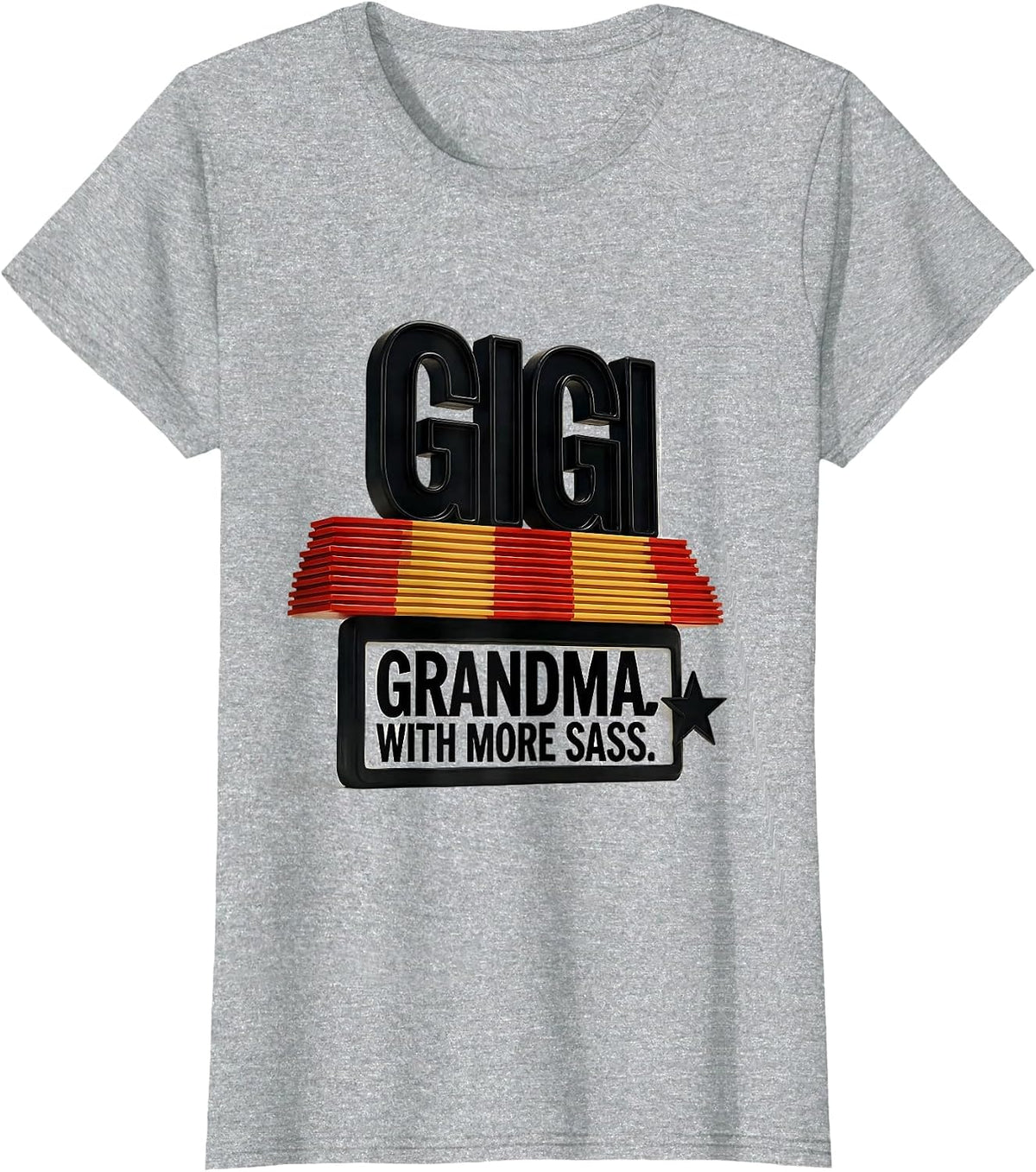 Women's Gigi Grandma With More Sass Funny Grandmother Gift T-Shirt - Heather Grey