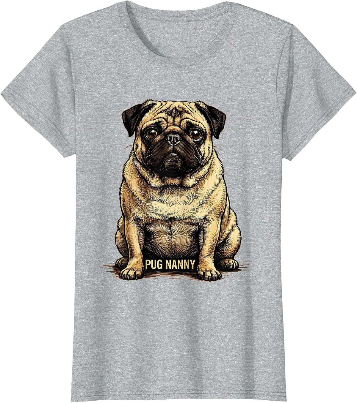 Pug Nanny Funny Pug Dog Lover Meme Humor Gift T-Shirt - Heather Grey