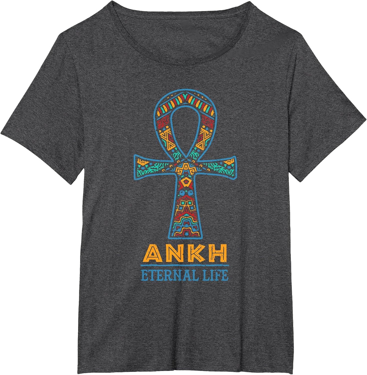 Ankh Eternal Life Ancient Egyptian Symbol African Heritage T-Shirt - Dark Heather Grey