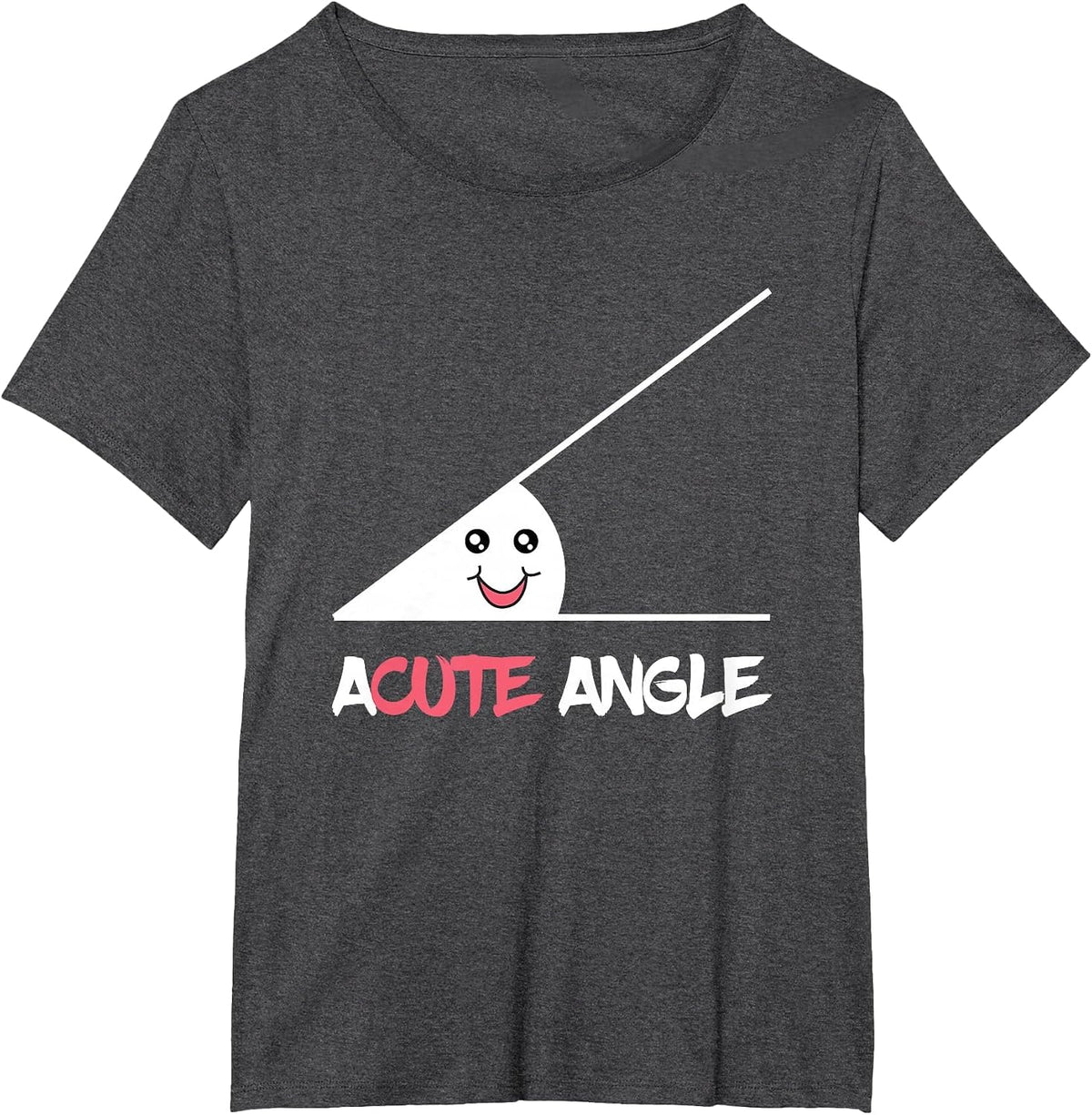 Funny Acute Angle Triangle Geometry Geometric Science Math T-Shirt - Dark Heather Grey