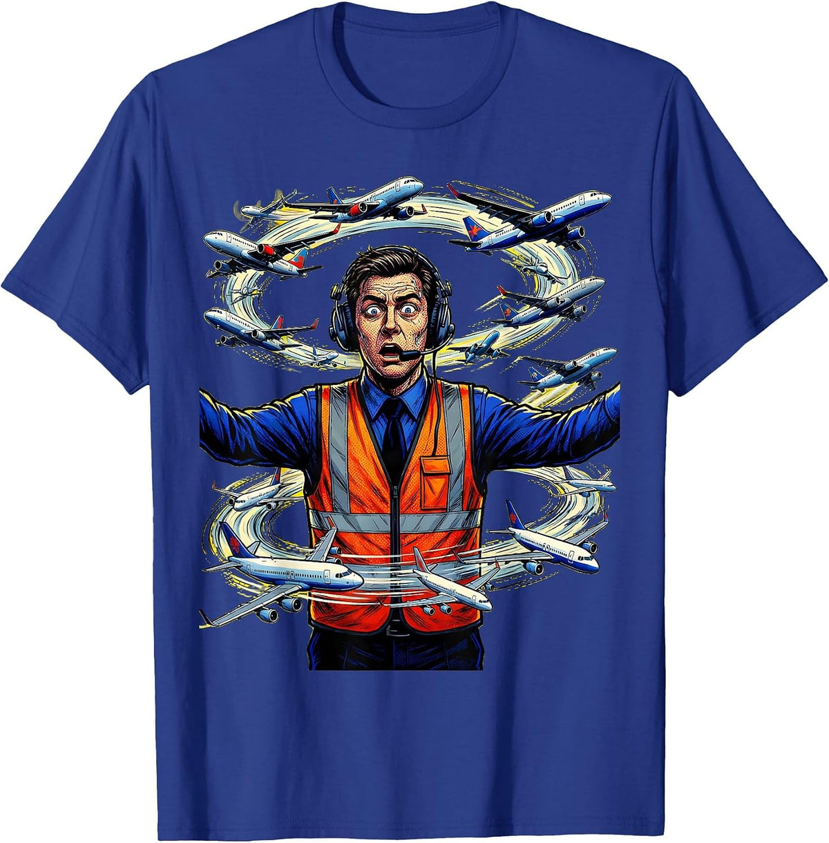 Men's Chaos Coordinator Air Traffic Controller Graphic T-Shirt - Royal Blue