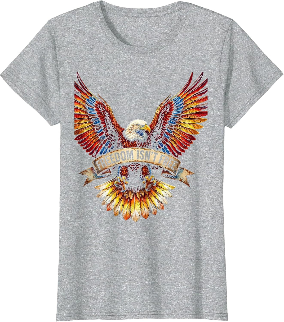 Freedom Isn't Free Memorial Day Patriotic Design T-Shirt - Heather Grey