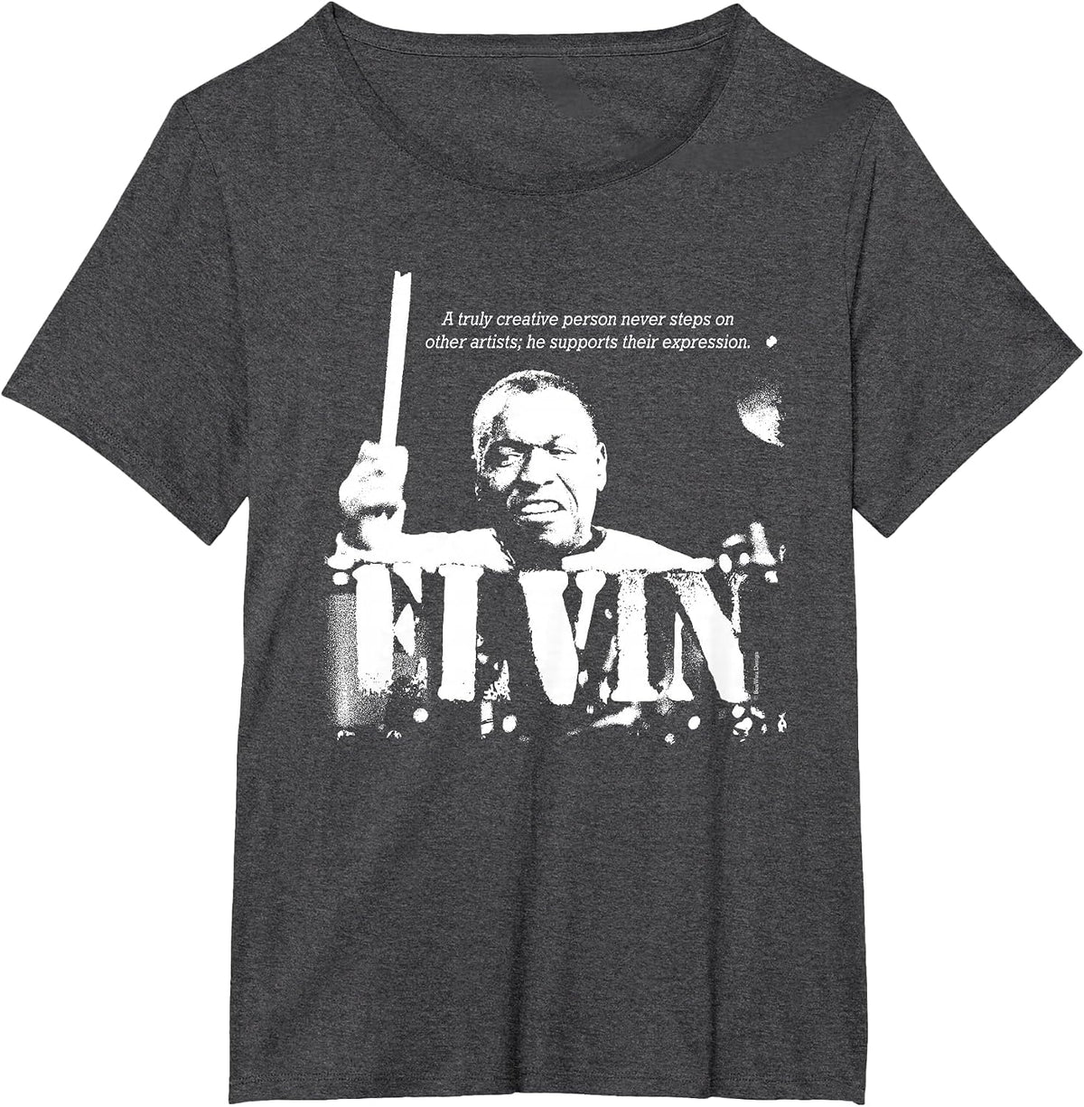 Elvin Jazz Wisdom Drummer Musician (1 Colour) T-Shirt - Dark Heather Grey
