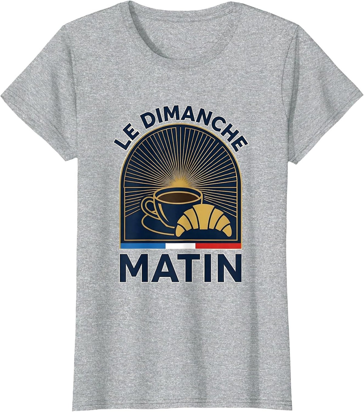 Le Dimanche Matin French Heritage Design T-Shirt - Heather Grey