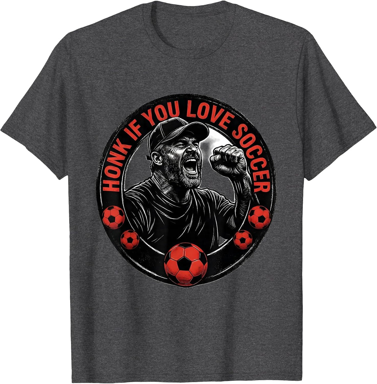 Men's Honk If You Love Soccer Dad Graphic Design T-Shirt - Dark Heather Grey