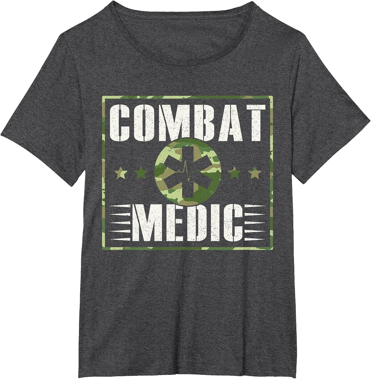 Combat Medic Soldier Veteran's Day Veterans Combat Veteran T-Shirt - Dark Heather Grey