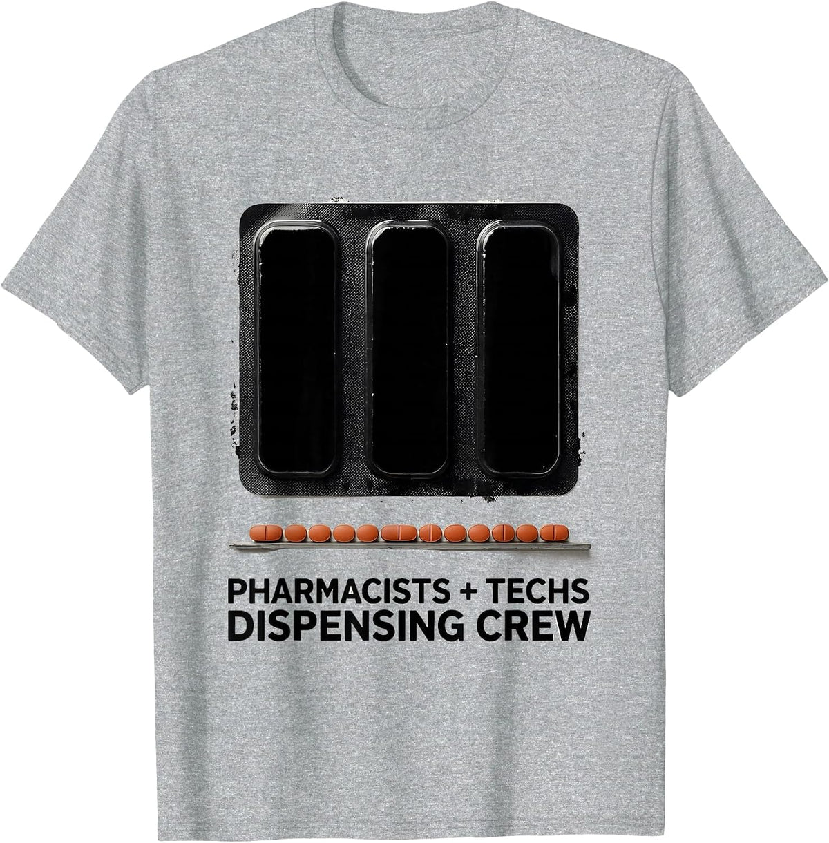 Men's Pharmacists + Techs, Dispensing Crew Funny Pharmacy Crew T-Shirt - Heather Grey