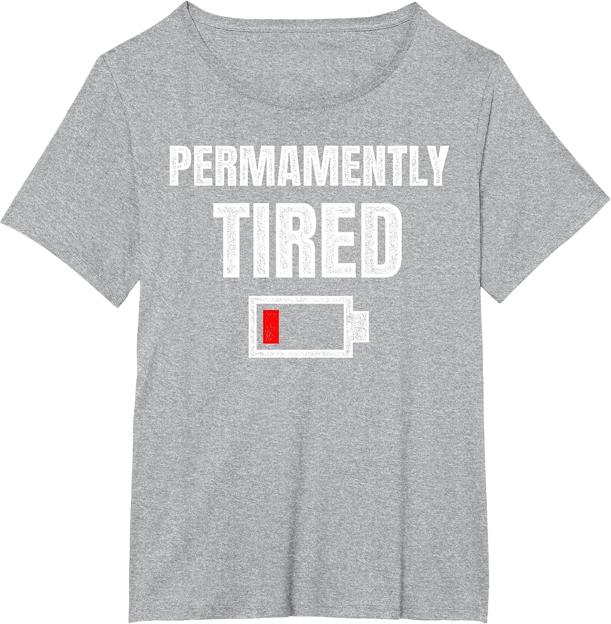 Permanently Tired - Funny Sleeping Sleep Low Battery Vintage T-Shirt - Heather Grey