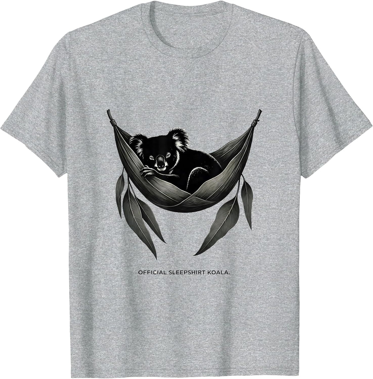 Official Sleepshirt Koala Funny Animal Lover Pajama T-Shirt, Men, Heather Grey, Medium - As Pictured