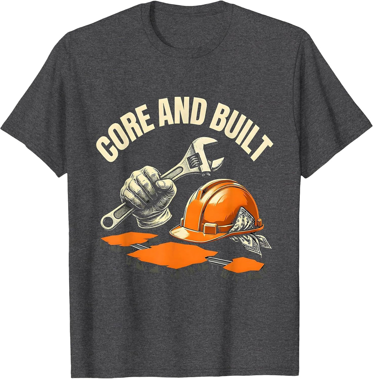CORE AND BUILT Union Strong Labor Pride Skilled Worker T-Shirt - Dark Heather Grey