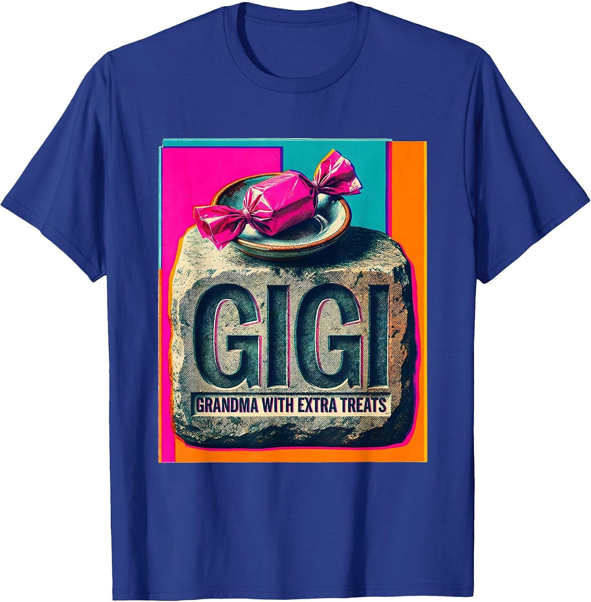 Gigi Grandma With Extra Treats Affectionate Humor Family T-Shirt - Royal Blue