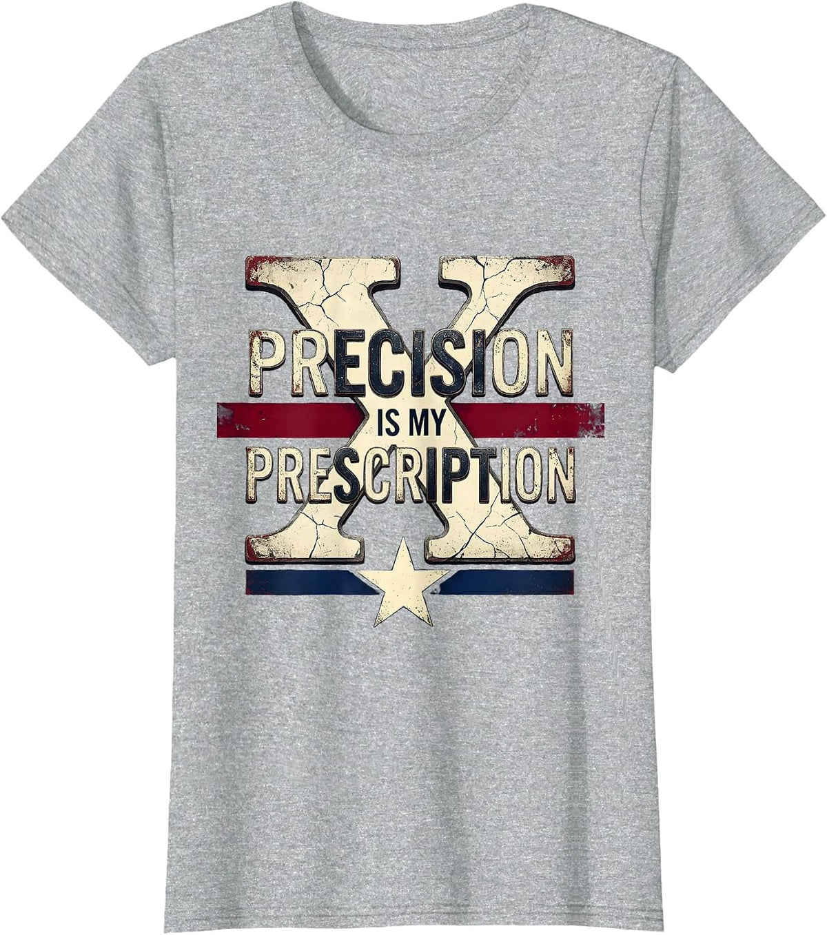 Women's Precision Is My Prescription Pharmacy Tech Design T-Shirt - Heather Grey