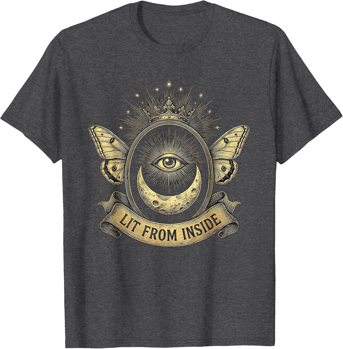 Lit From Inside K-Beauty Glass Skin Design T-Shirt - Dark Heather Grey