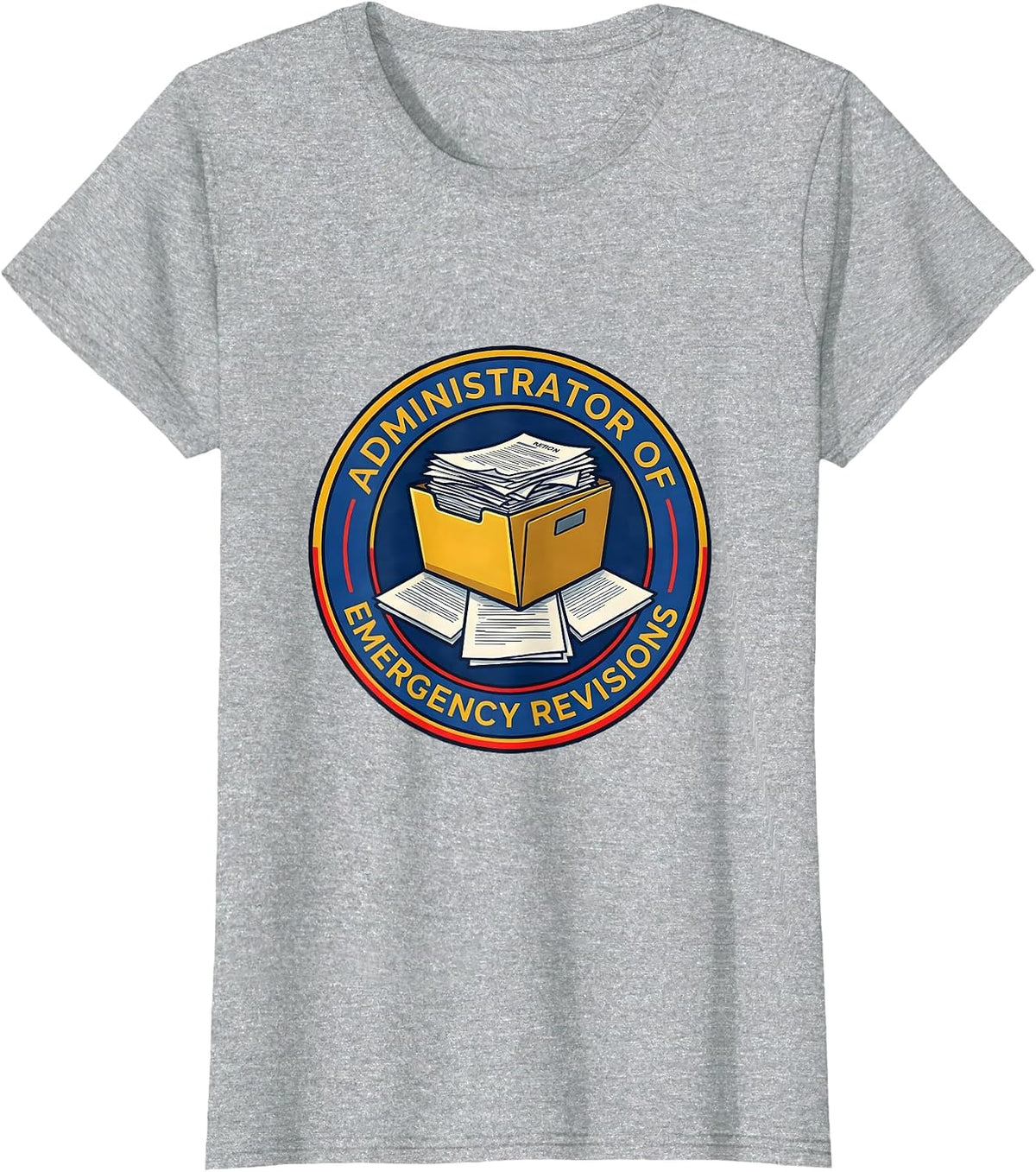 Women's Administrator of Emergency Revisions Colorful Chaos T-Shirt - Heather Grey