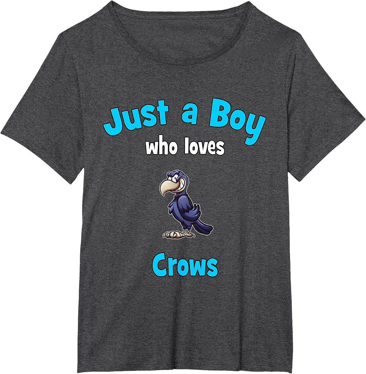 Crow Shirt for Boys | Children's Crow T-Shirt - Dark Heather Grey