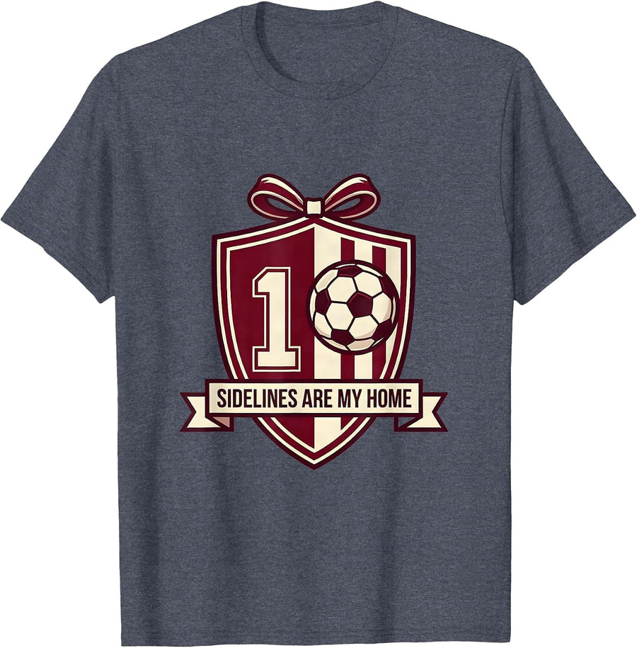Sidelines Are My Home Soccer Dad Design T-Shirt - Heather Blue