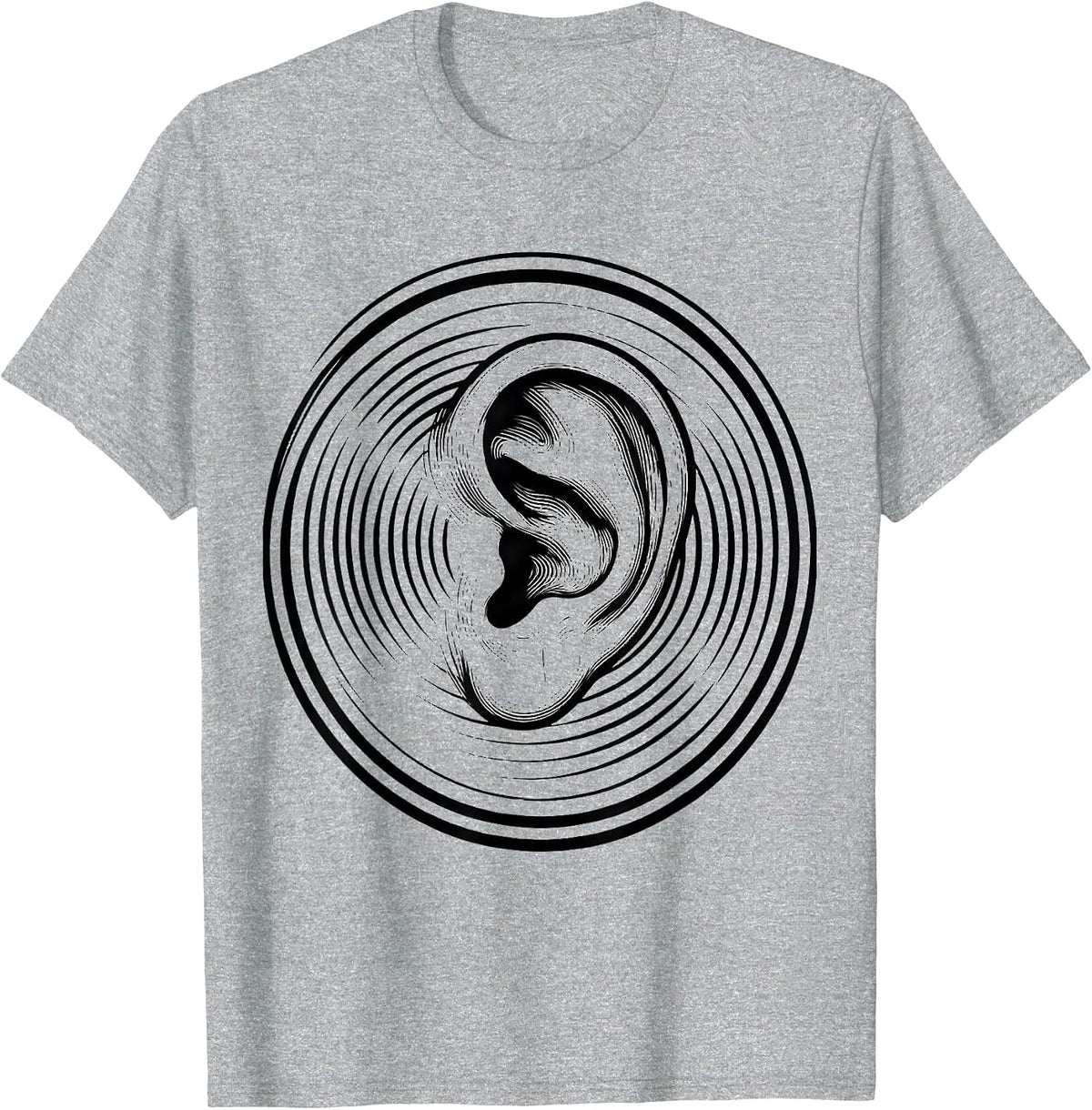 Men's Speech Therapy Ear Sound Waves Illustration T-Shirt - Heather Grey