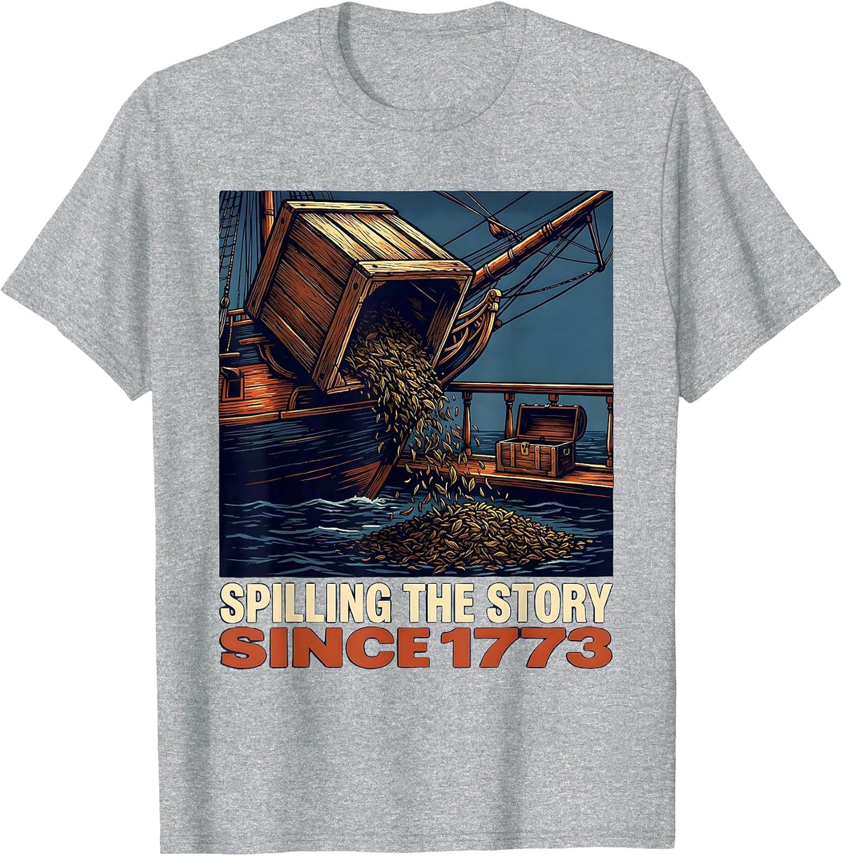 Men's Spilling The Story Since 1773 Funny History Teacher Humor T-Shirt - Heather Grey