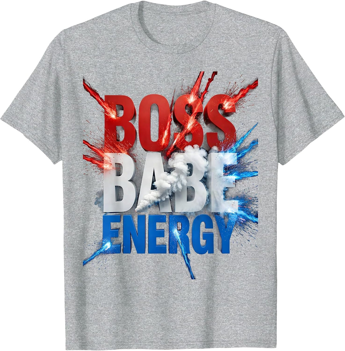 Men's Boss Babe Energy Empowerment Graphic Design T-Shirt - Heather Grey