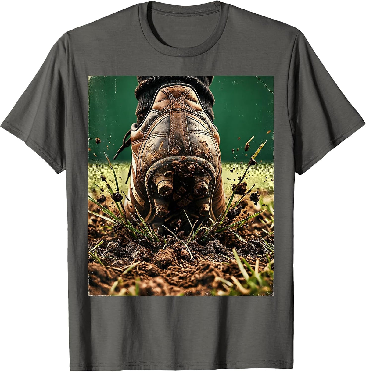 Rugby Boot Turf Grind Graphic Tee T-Shirt - Asphalt Grey