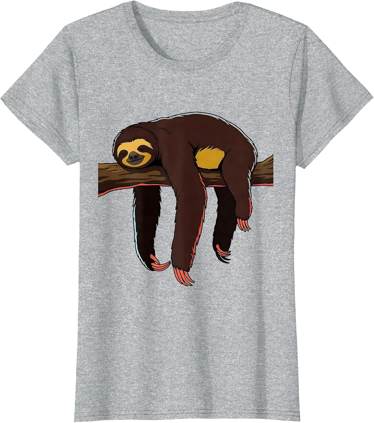 Sloth Lazy Humor Animal Lover Novelty Gift T-Shirt - Heather Grey