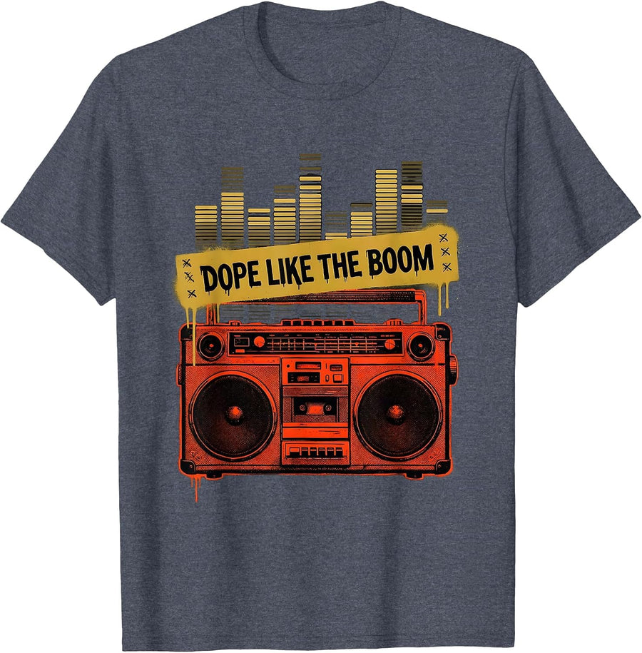 Dope Like The Boom Retro 90s Hip Hop Rap Music Quote T-Shirt - Heather Blue