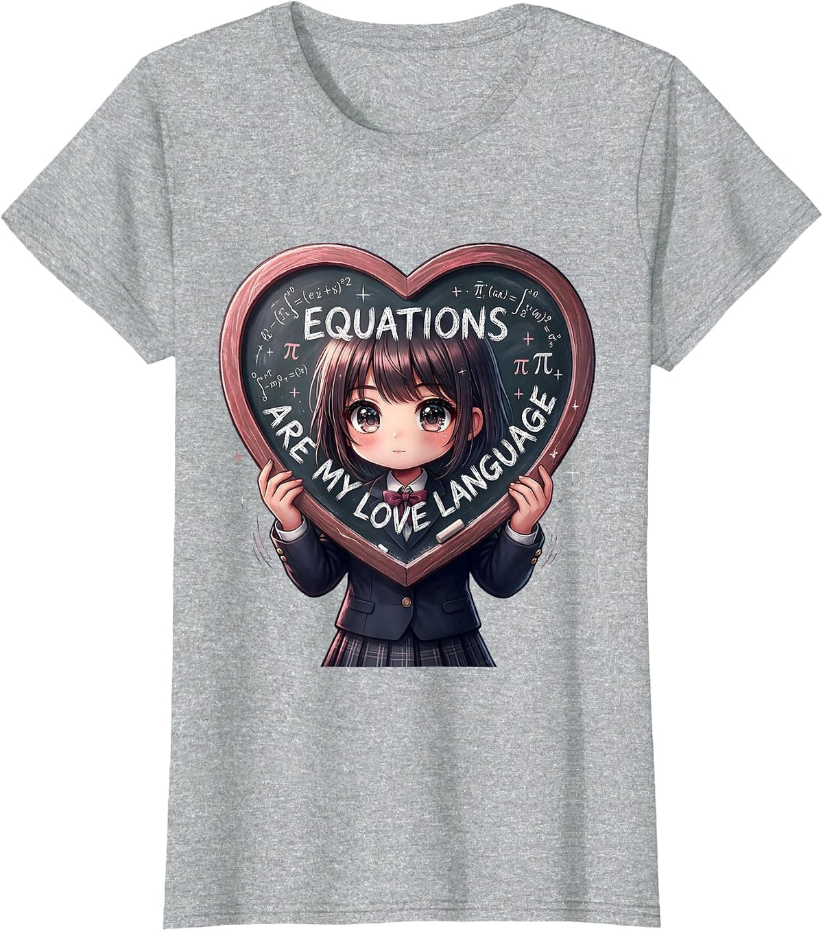 Equations Are My Love Language Math Teacher T-Shirt - Heather Grey