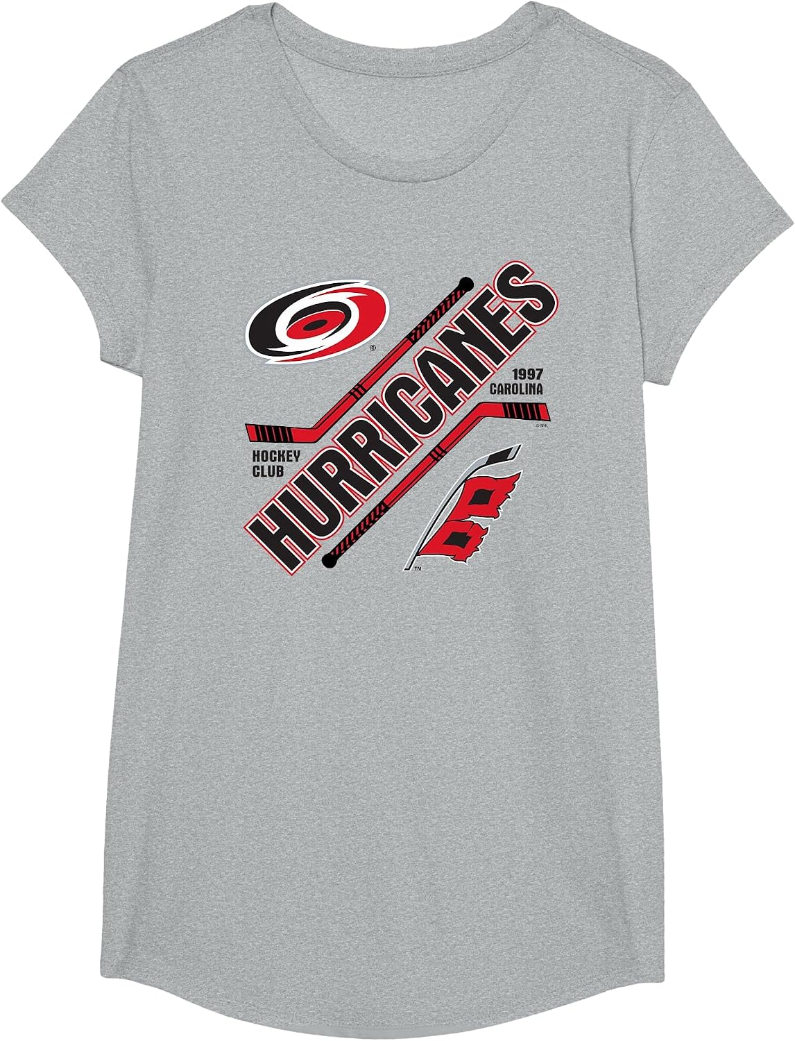 Carolina Hurricanes Force Heather Gray Officially Licensed T-Shirt - Girls Heather Grey