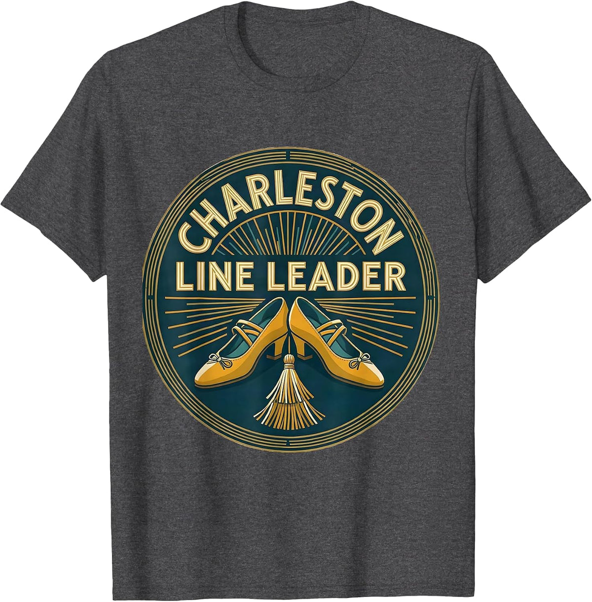 Charleston Line Leader Roaring 20s Party Costume Flapper T-Shirt - Dark Heather Grey