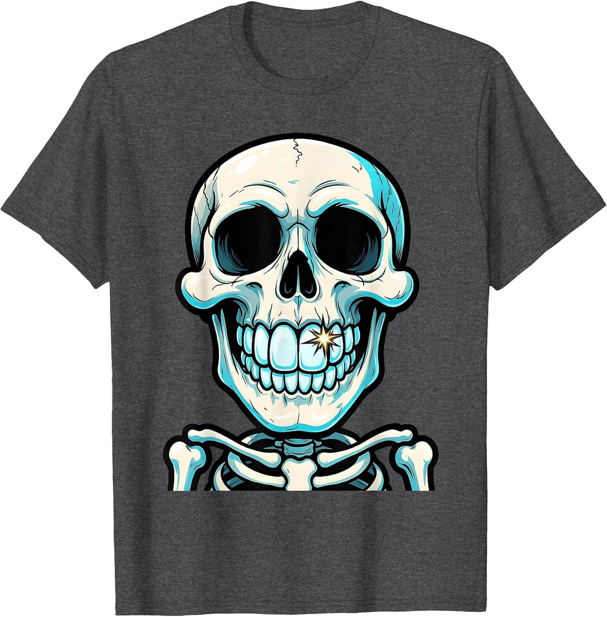 Skeleton Perfect Smile Dental Assistant Gift T-Shirt - Dark Heather Grey