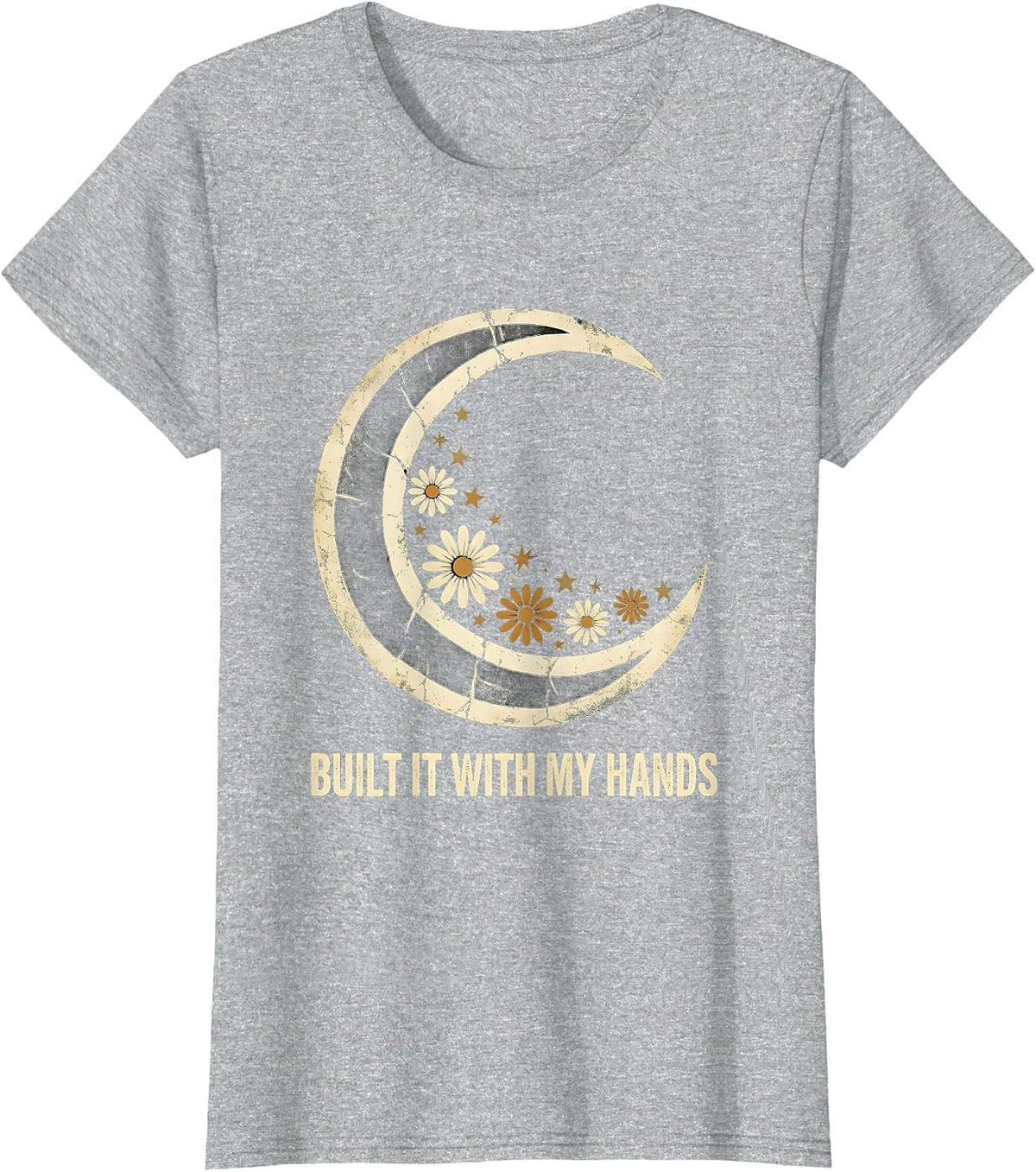 Built It With My Hands Mechanic Pride Design T-Shirt - Heather Grey