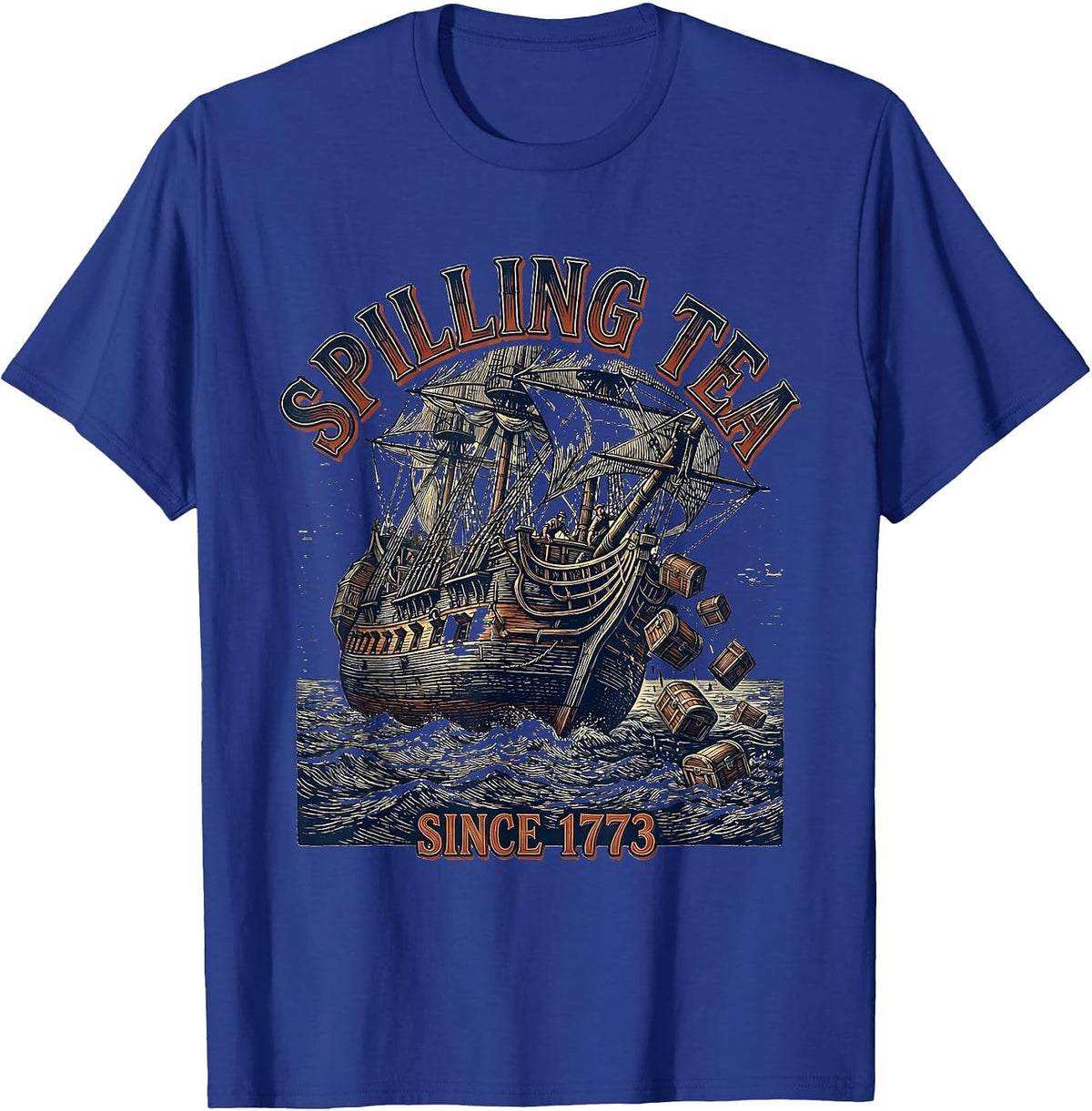 Men's Spilling Tea Since 1773 Funny History Teacher 4th Of July T-Shirt - Royal Blue