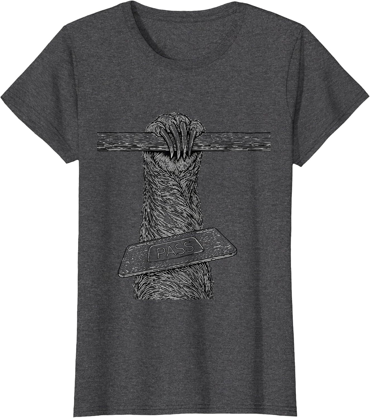 Women's Pass Funny Sloth Lover Humor Animal Affinity Gift T-Shirt - Dark Heather Grey