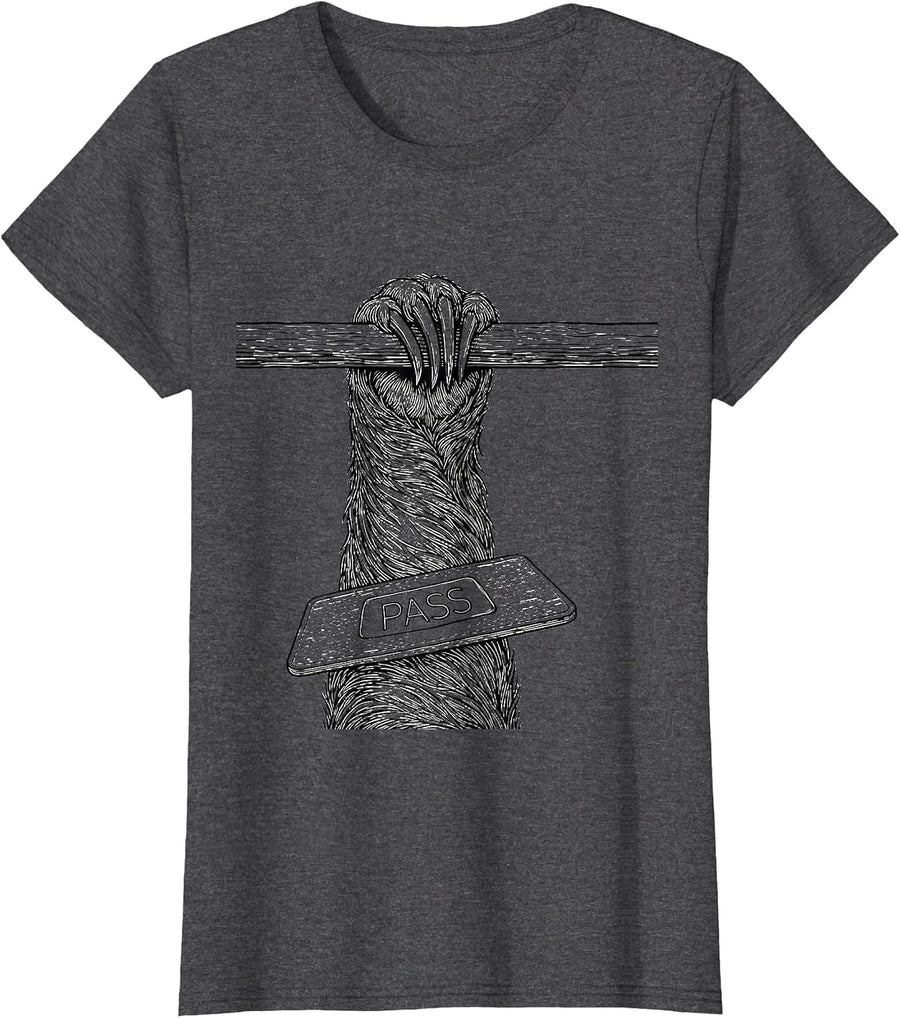 Women's Pass Funny Sloth Lover Humor Animal Affinity Gift T-Shirt - Dark Heather Grey