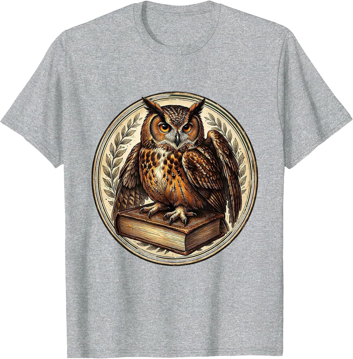 Men's Owl on Dictionary English Teacher Gift T-Shirt - Heather Grey