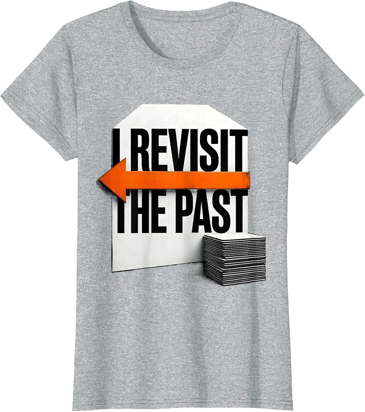 Women's I Revisit The Past Brutalist Graphic Funny History Teacher T-Shirt - Heather Grey