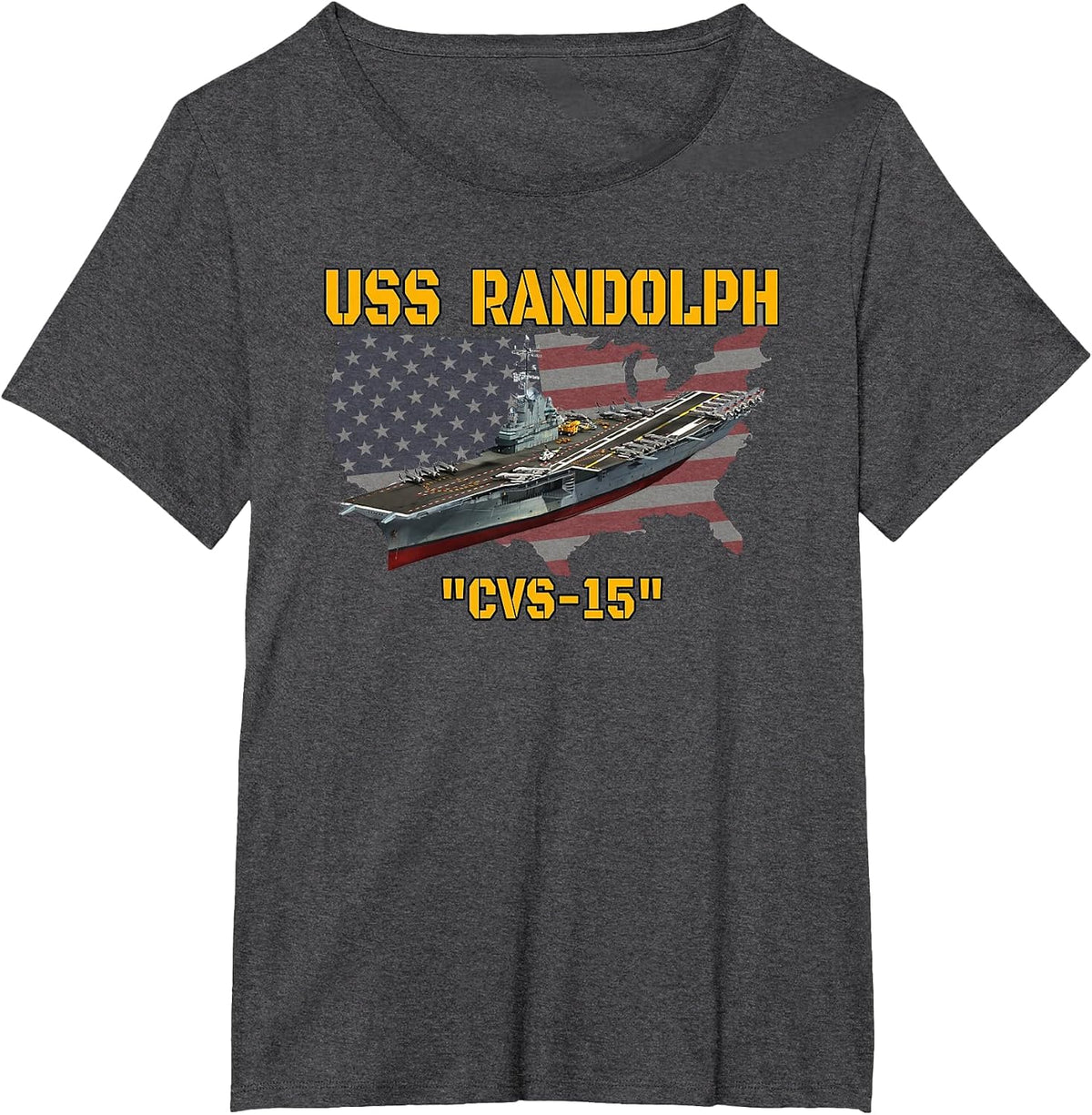 Aircraft Carrier USS Randolph CVS-15 Veteran Day Fathers Day T-Shirt - Dark Heather Grey