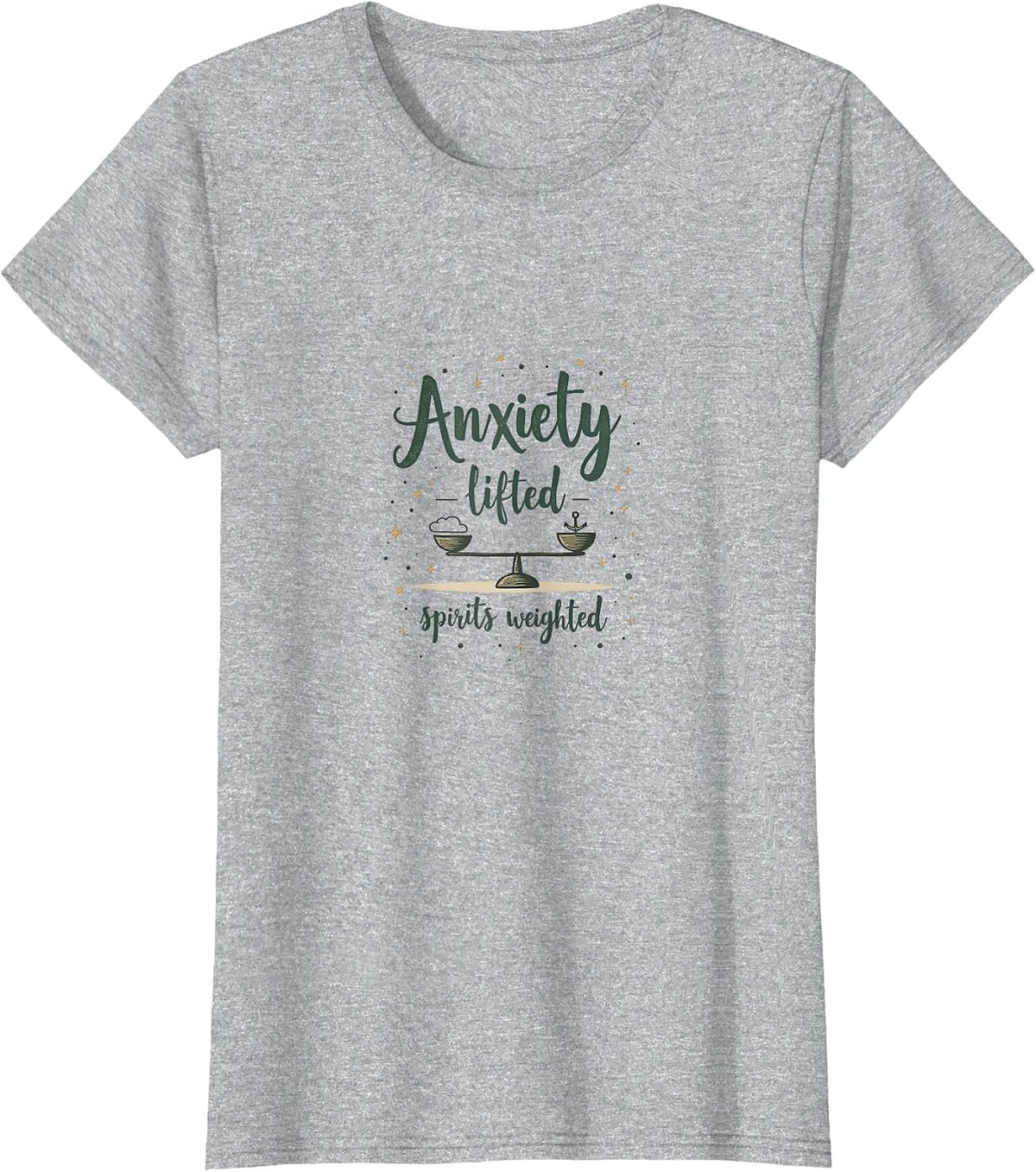 Anxiety Lifted Spirits Weighted Mental Health T-Shirt - Heather Grey