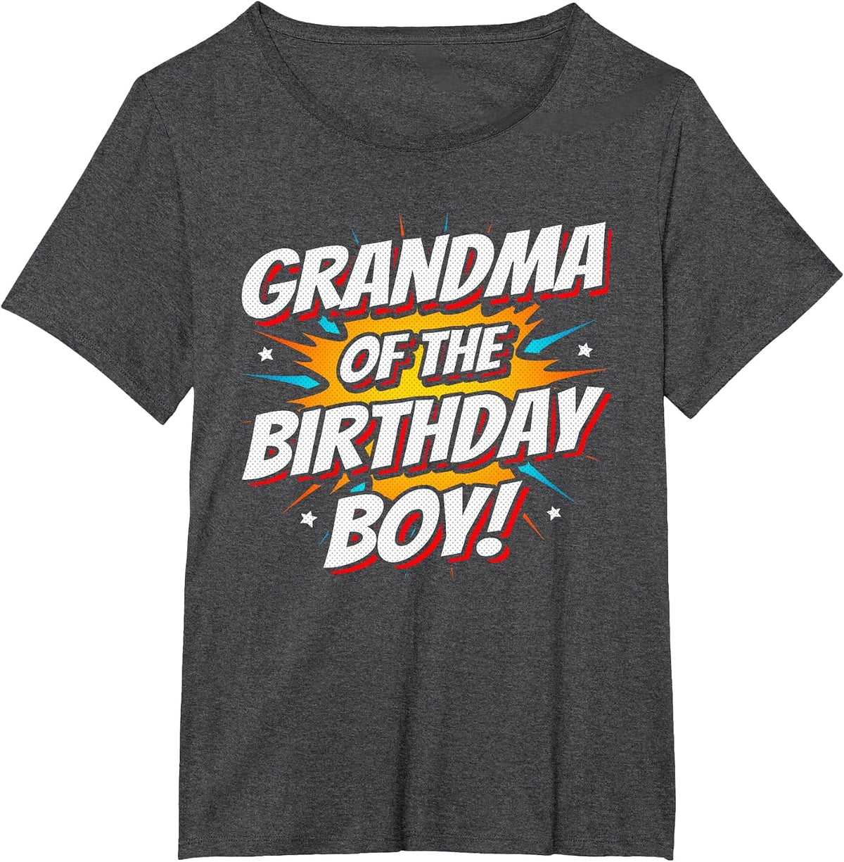 Superhero Party - Comics Birthday - Grandma of Birthday Boy T-Shirt - Dark Heather Grey