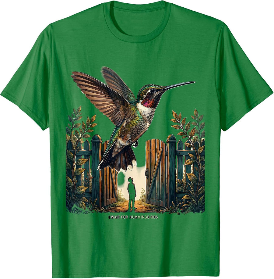 Men's I Wait For Hummingbirds Funny Bird Lover Bird Watcher Humor T-Shirt - Kelly Green