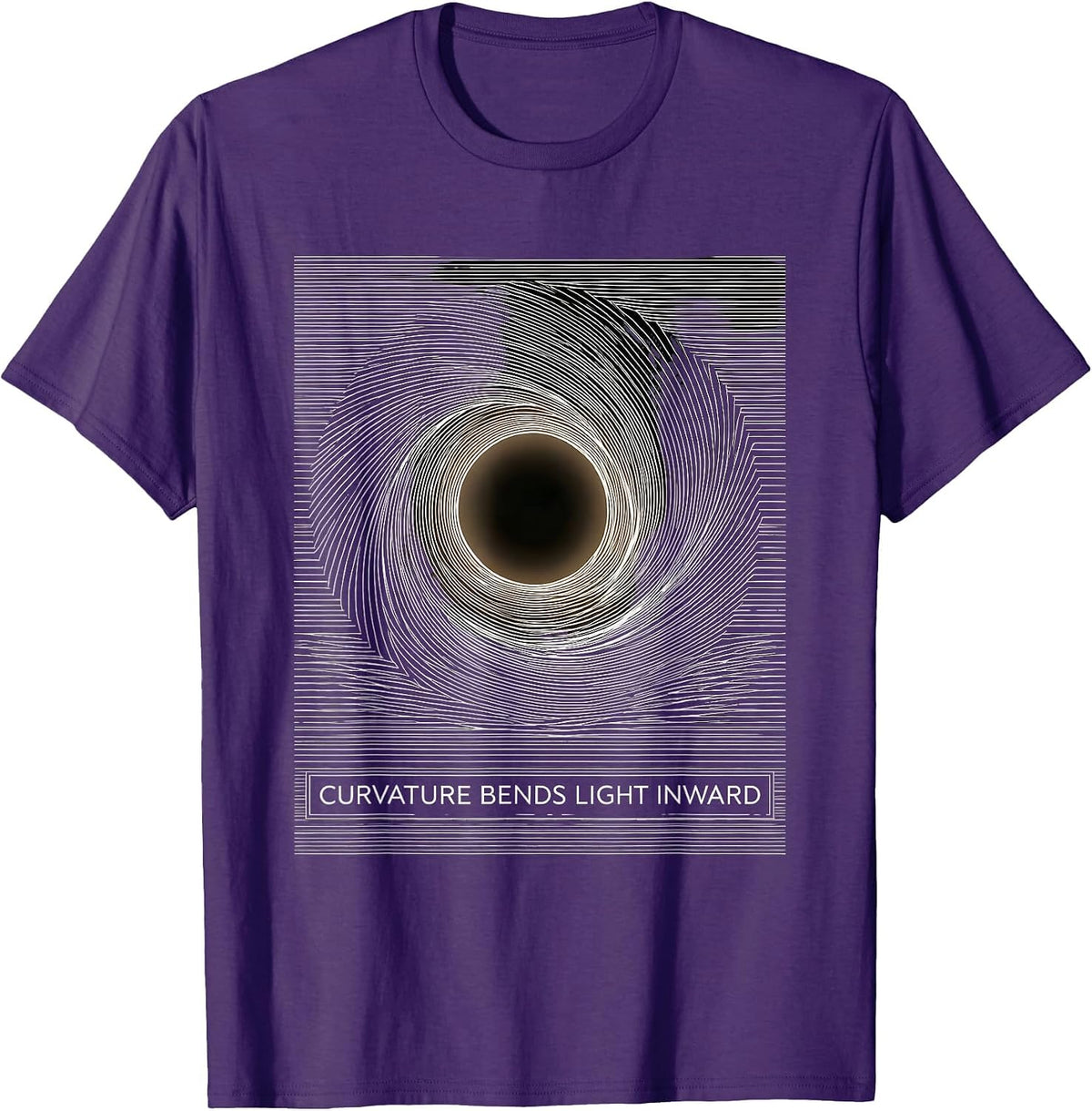 Curvature Bends Light Inward Scratchboard Astrophysics T-Shirt - Purple