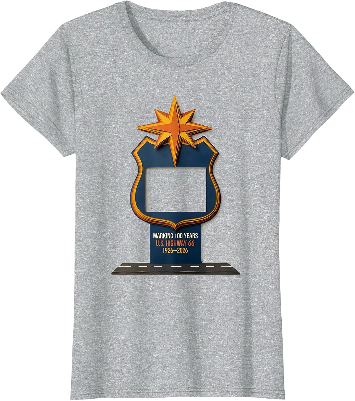 Marking 100 Years U.S. Highway 66 1926-2026 Vintage T-Shirt - Heather Grey