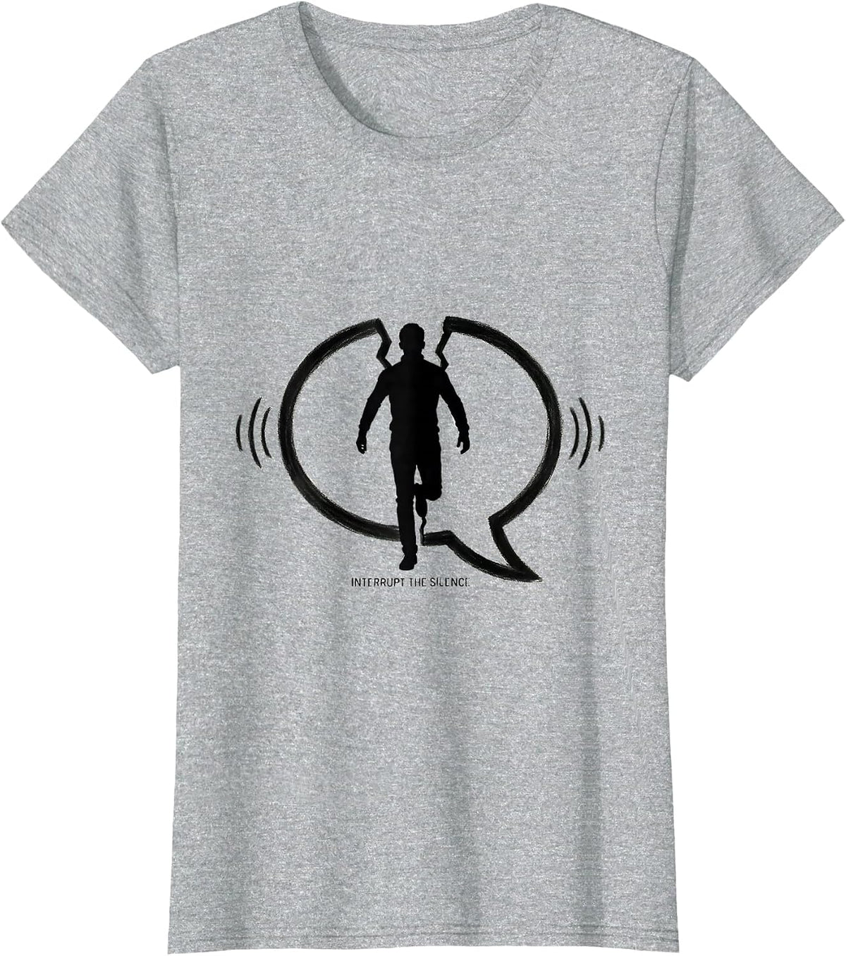 Interrupt The Silence Mental Health Awareness Statement T-Shirt - Heather Grey