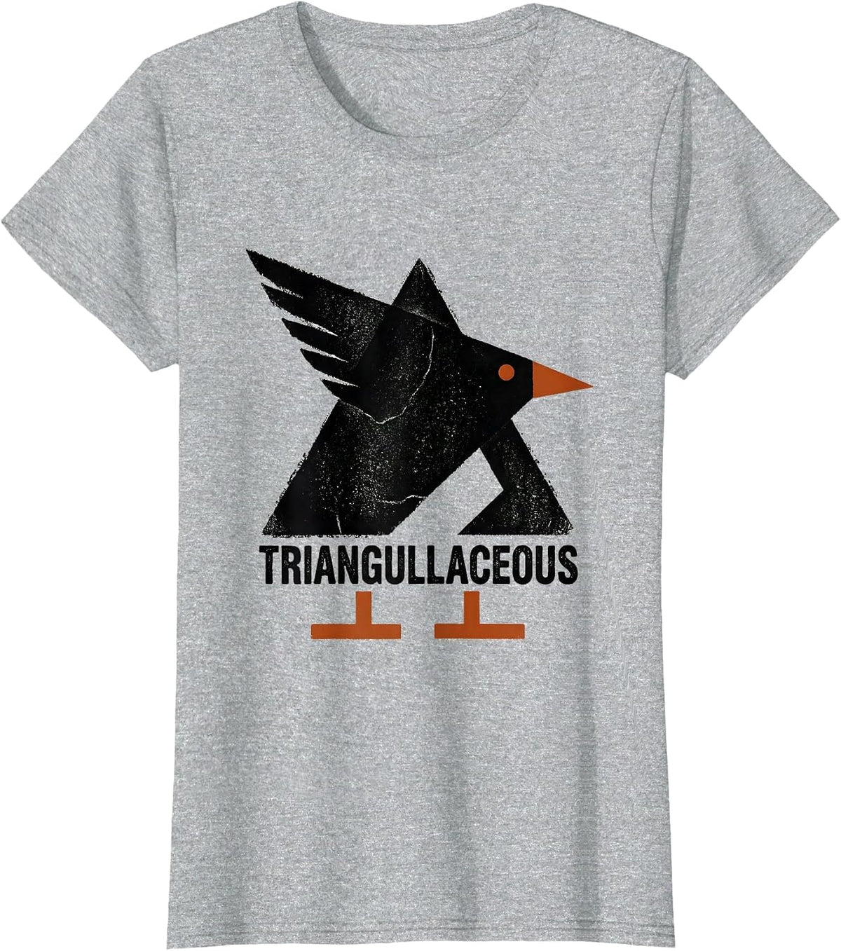 Triangullaceous Rubber Stamp Pun Humor Bird Lover Math T-Shirt - Heather Grey