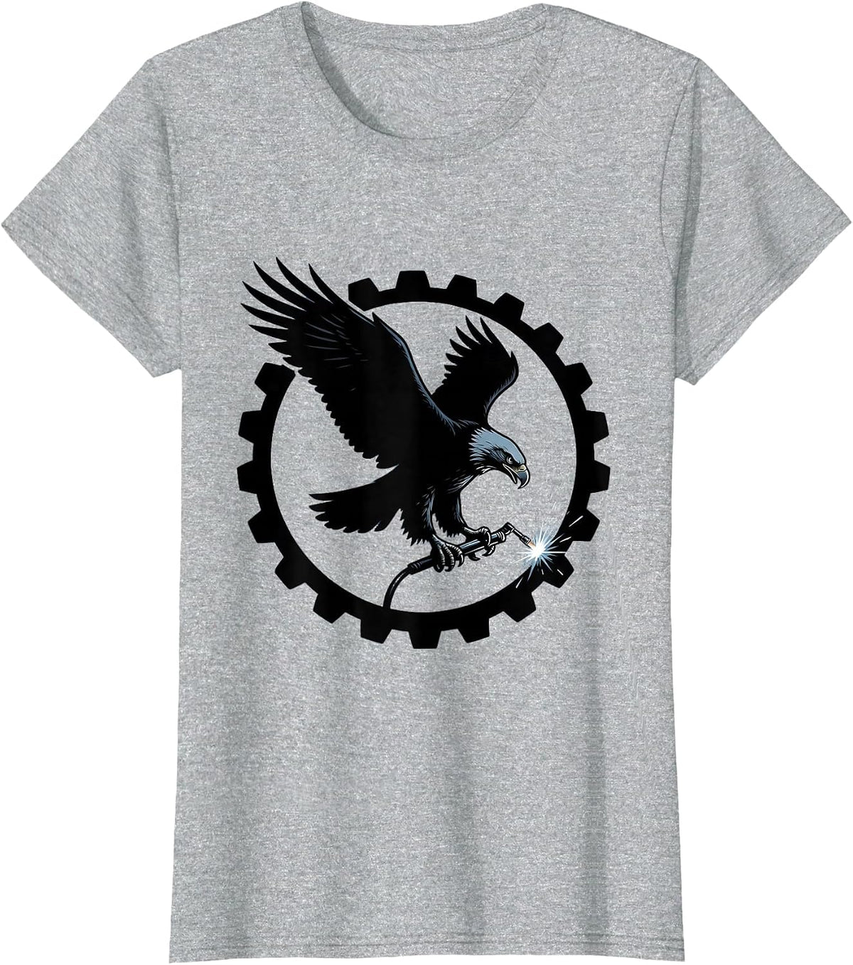 Eagle Welding Torch Graphic Tee T-Shirt - Heather Grey