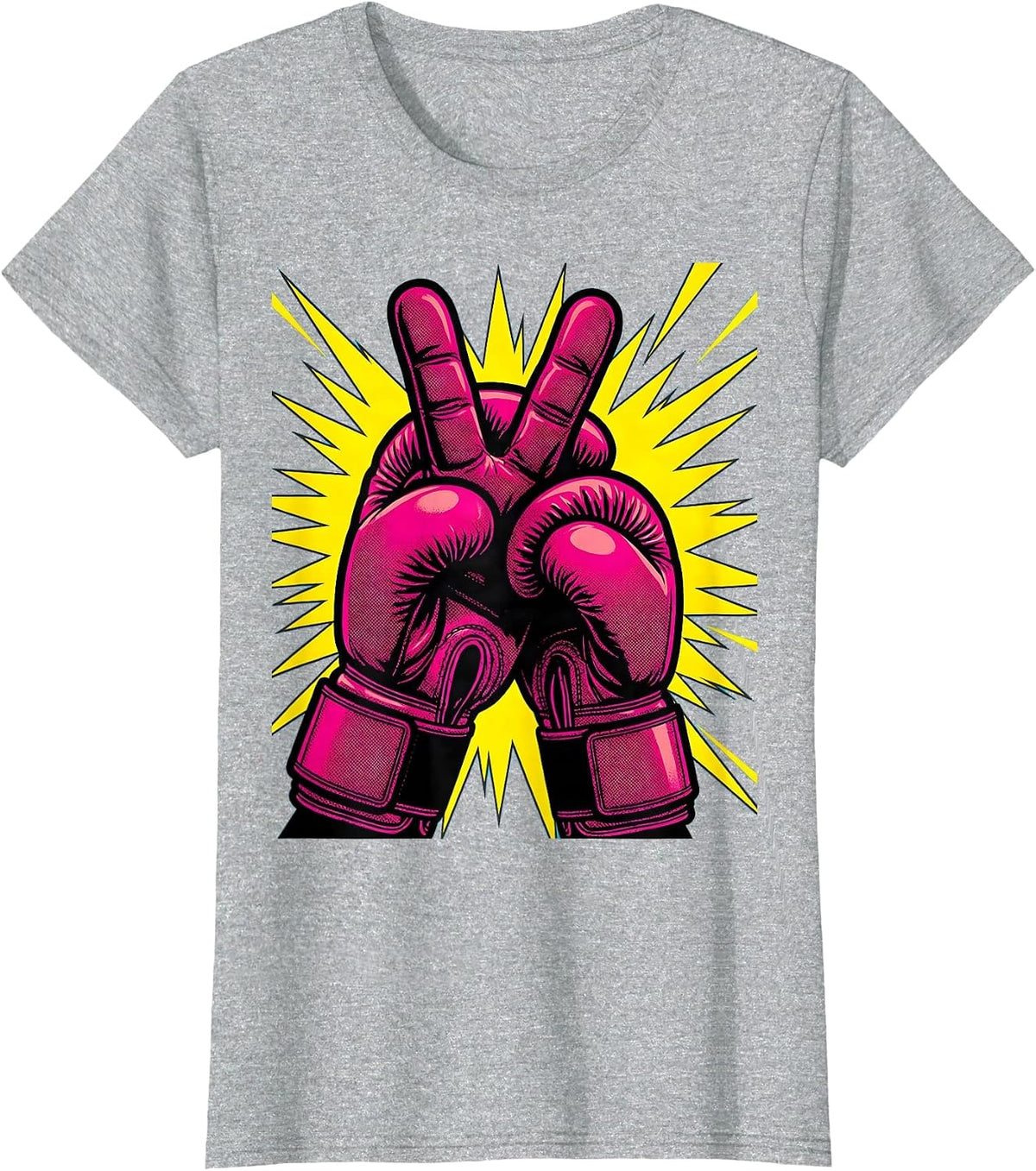 Women's Do It Lady Boxer Victory Gloves Illustration T-Shirt - Heather Grey
