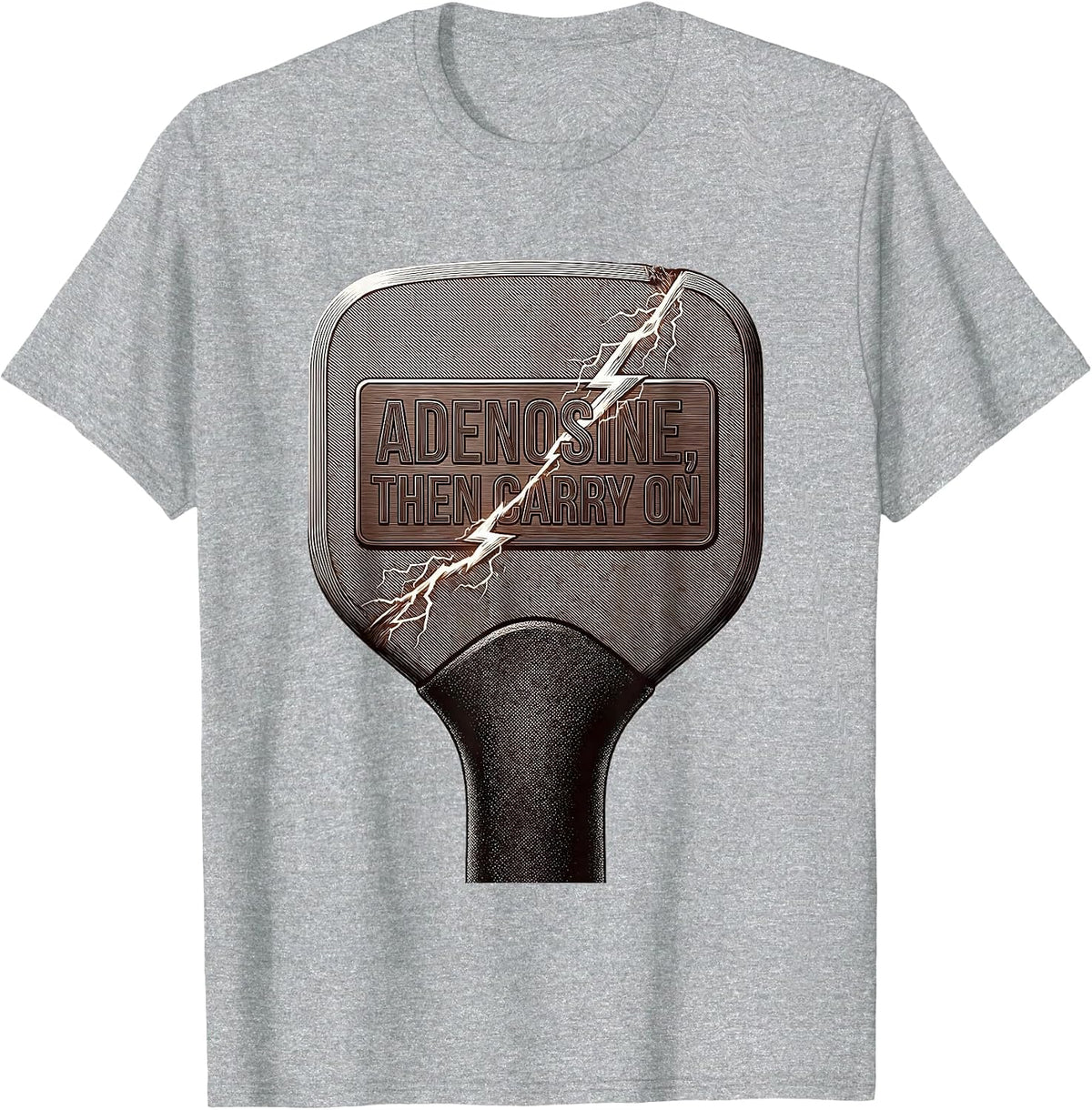 Men's Adenosine, Then Carry On Funny Cardiology Cardiac Nurse T-Shirt - Heather Grey