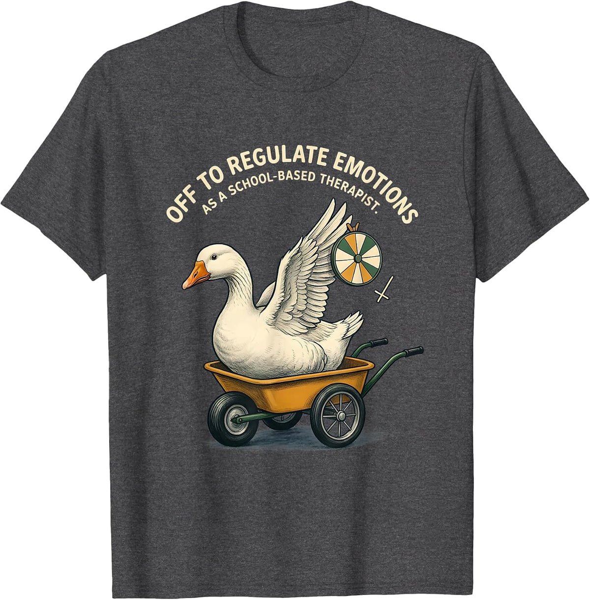 Men's Off To Regulate Emotions As A School-Based Therapist Funny T-Shirt - Dark Heather Grey