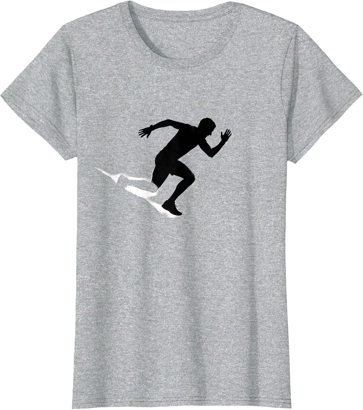 Women's Marathon Runner Cresting Hill Running Graphic T-Shirt - Heather Grey