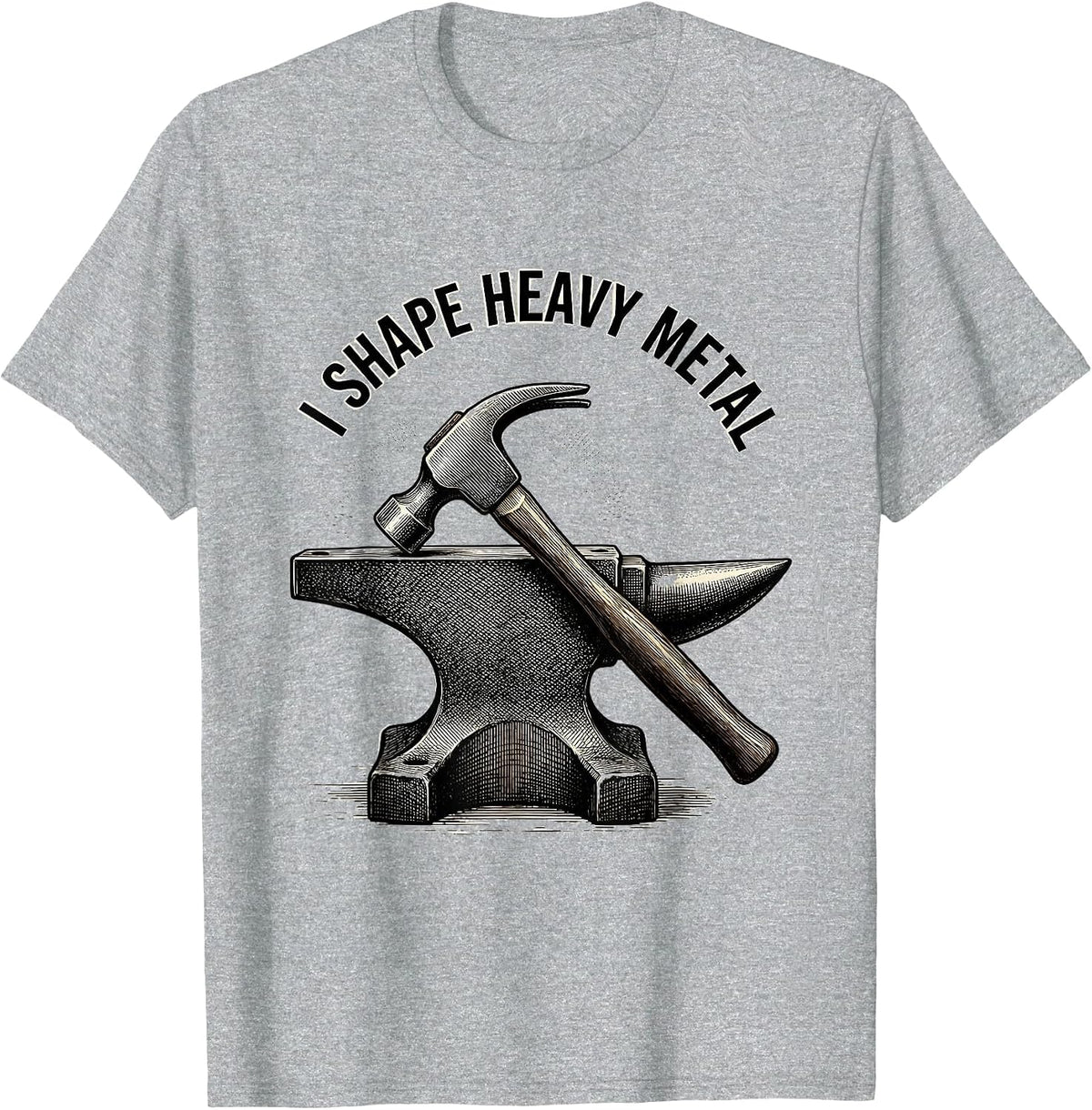 Men's I Shape Heavy Metal Funny Blacksmith Forge Gift Metalworking T-Shirt - Heather Grey
